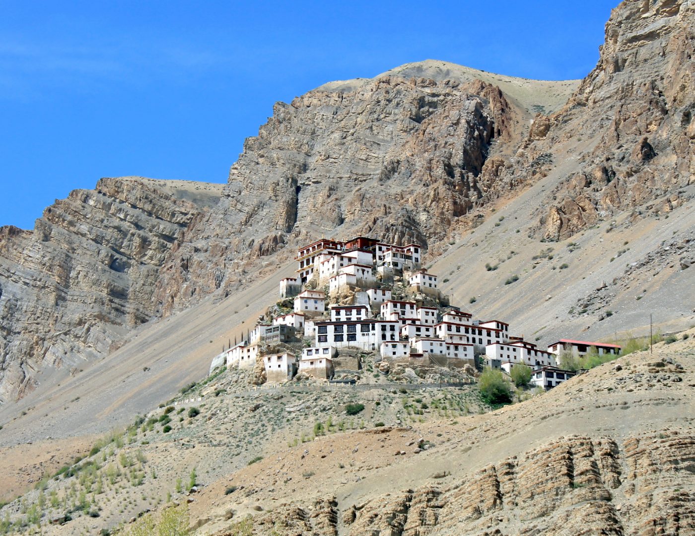 Key Monastery stacked on its hillside above the Spiti valley